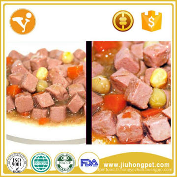 Type de nourriture Aliments pour chiens dans les casseroles